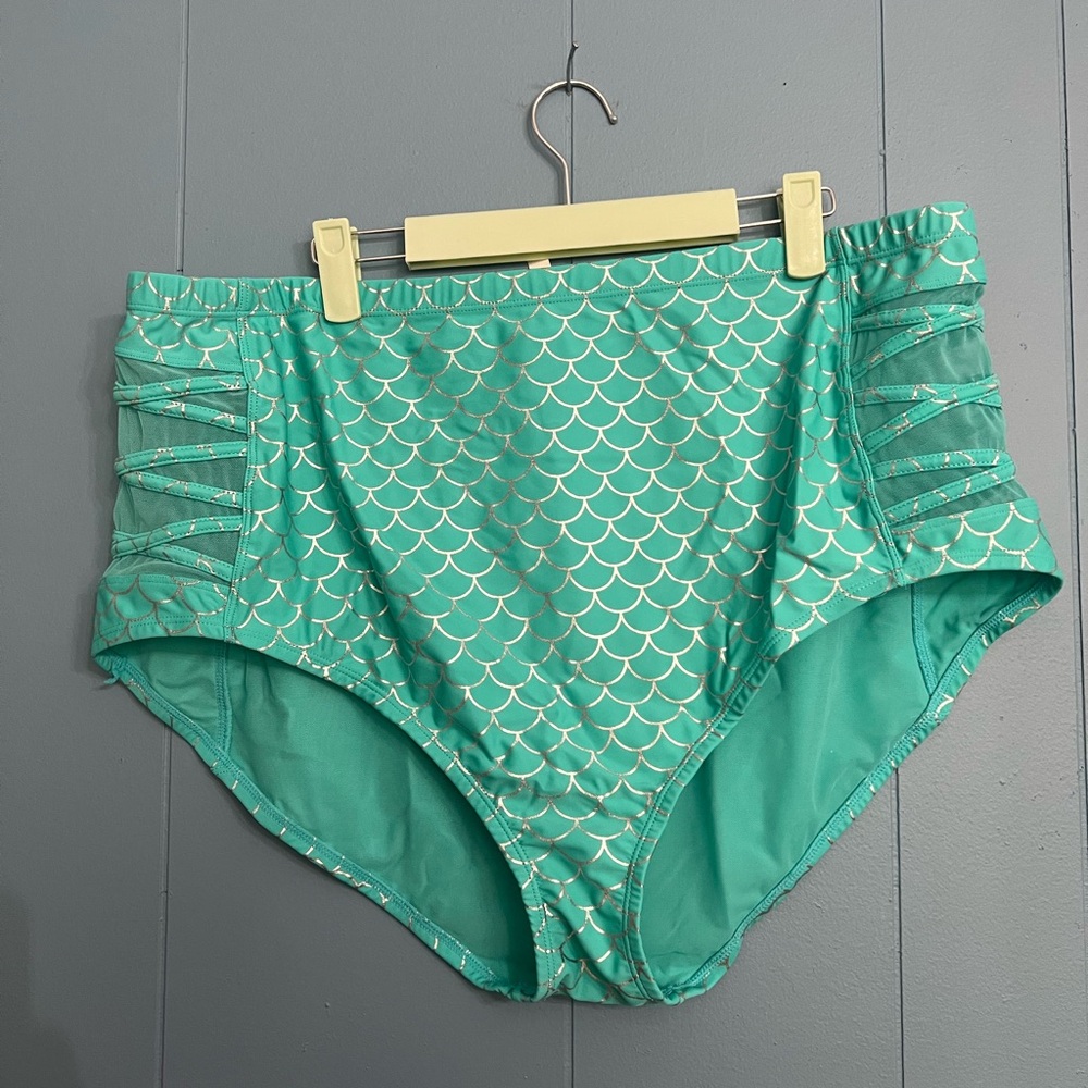 Disneys Little Mermaid High-Waisted Bikini Bottoms with Scale Pattern
